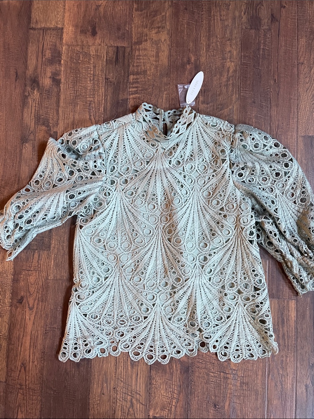 Sea foam lace top
